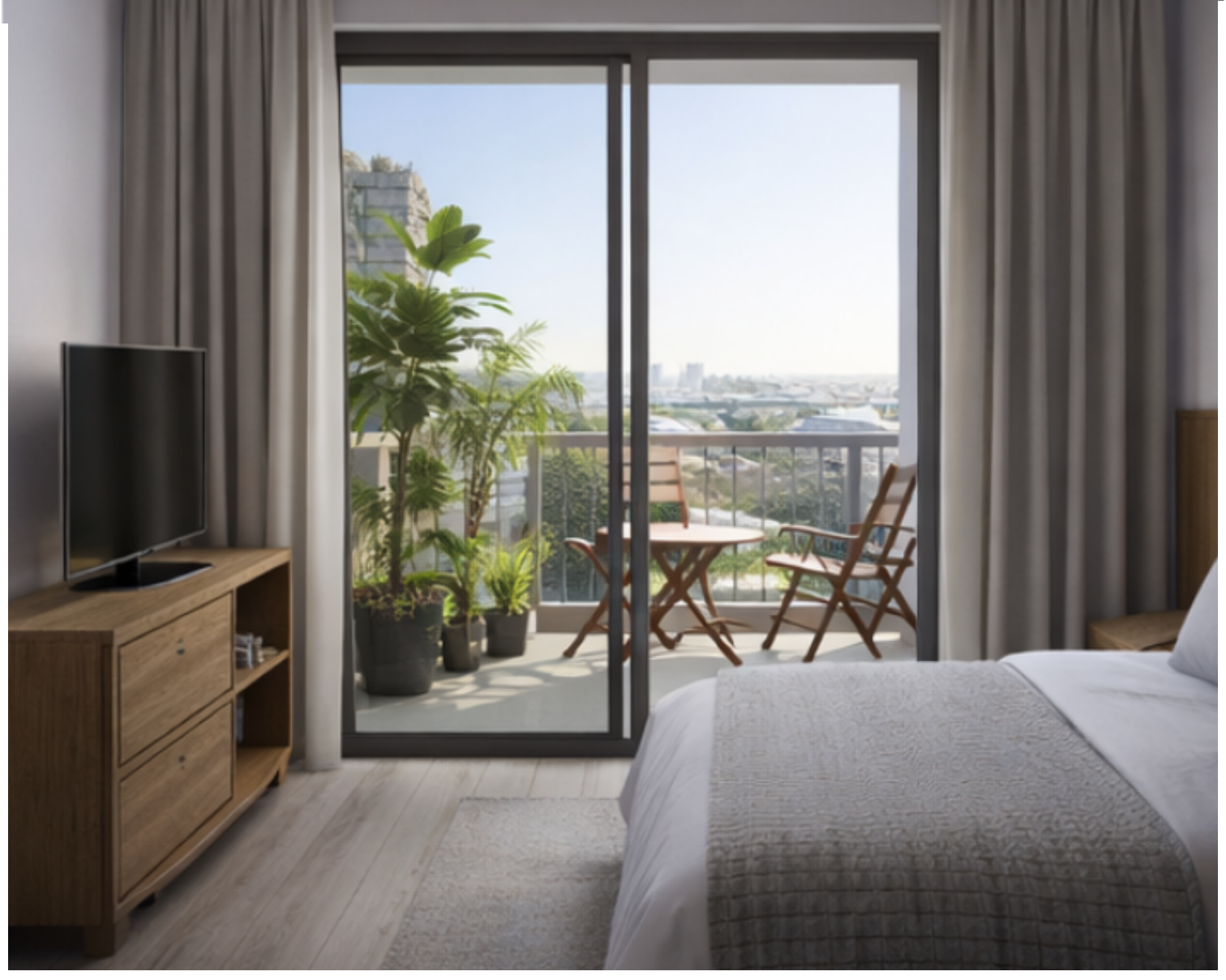 Planta do Studio Garden com sacada privativa